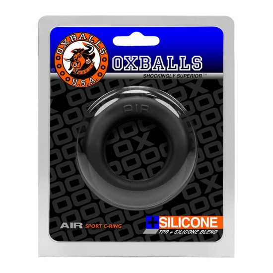 Απαλό Δαχτυλίδι Πέους Με Τρύπες Αέρα - Oxballs Airflow Cockring Black Ice Sex Toys 