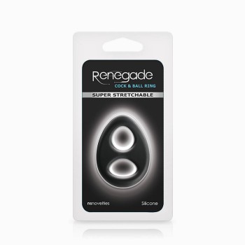 Διπλό Δαχτυλίδι Σιλικόνης - Renegade Romeo Soft Ring Black