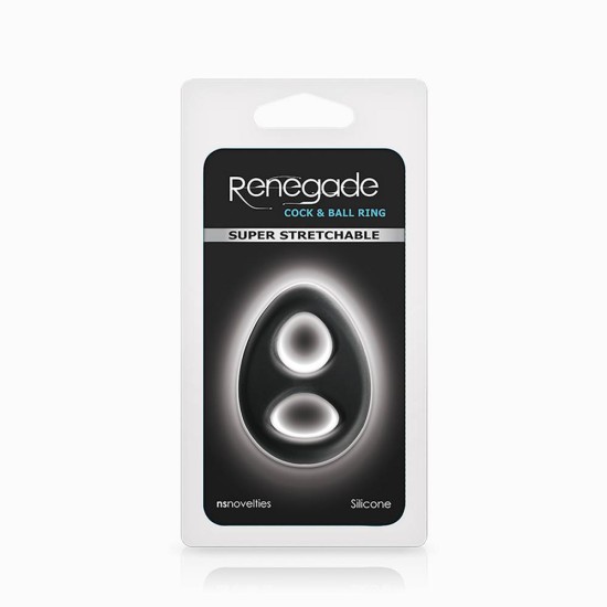 Διπλό Δαχτυλίδι Σιλικόνης - Renegade Romeo Soft Ring Black Sex Toys 