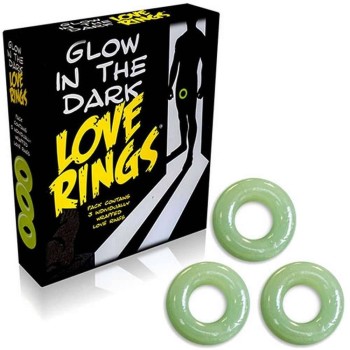 Glow In The Dark Love Rings 3pcs