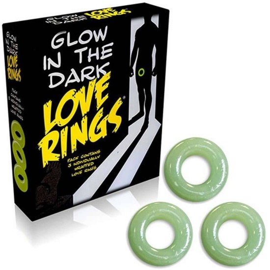 Φωσφοριζέ Δαχτυλίδια Πέους – Glow In The Dark Love Rings 3pcs Sex Toys 