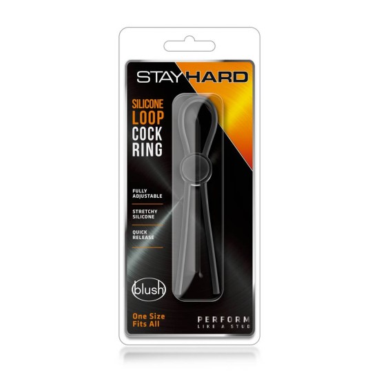Ρυθμιζόμενη Θηλιά Πέους - Stay Hard Silicone Loop Cock Ring Black Sex Toys 