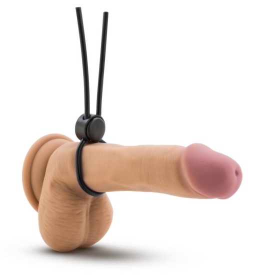 Ρυθμιζόμενη Θηλιά Πέους - Stay Hard Silicone Loop Cock Ring Black Sex Toys 