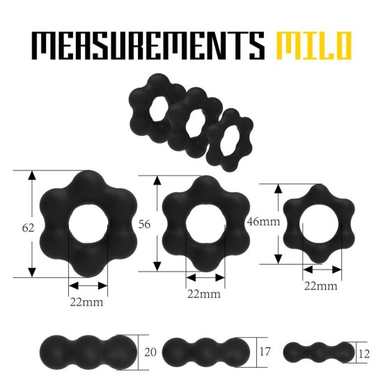 Milo Pack Of Robust Cock Rings Sex Toys