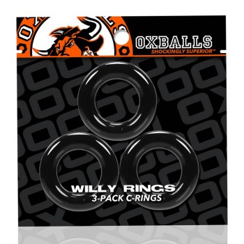 Σετ Δαχτυλίδια Πέους - Willy Rings 3 Pack Cockrings Black