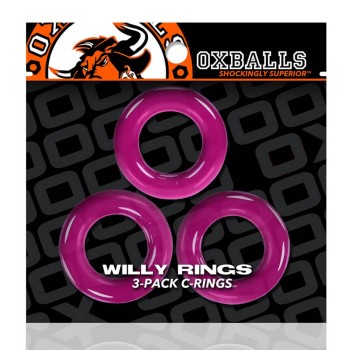 Σετ Δαχτυλίδια Πέους - Willy Rings 3 Pack Cockrings Hot Pink
