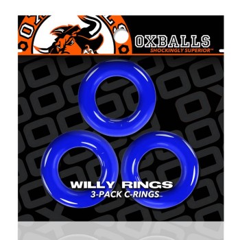 Σετ Δαχτυλίδια Πέους - Willy Rings 3 Pack Cockrings Police Blue