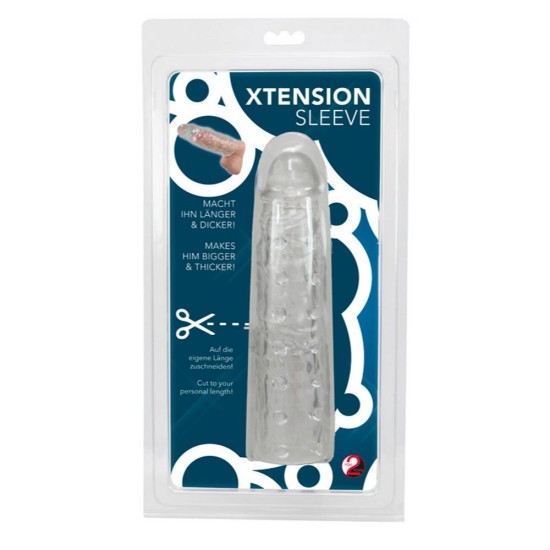 Κάλυμμα Πέους Με Κουκκίδες - XTension Sleeve Transparent 22 cm Sex Toys 