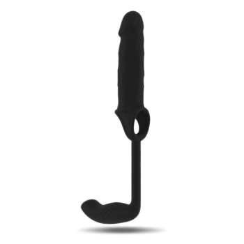 Sono No.34 Penis Sleeve With Extension & Anal Plug Black