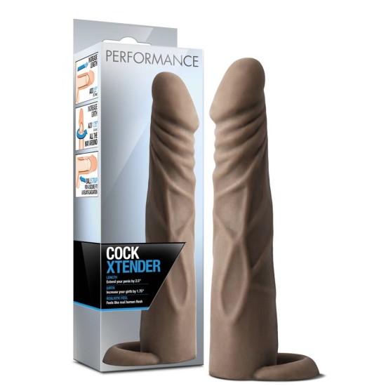 Ρεαλιστικό Κάλυμμα Πέους - Performance Cock Xtender Brown Sex Toys 