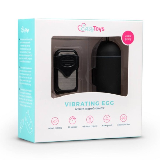 Easytoys Vibration Egg Black 8cm Sex Toys