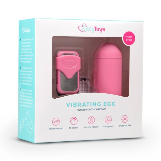 Ασύρματο Δονούμενο Αυγό 10 Ταχυτήτων - Easytoys Vibration Egg Pink Sex Toys 