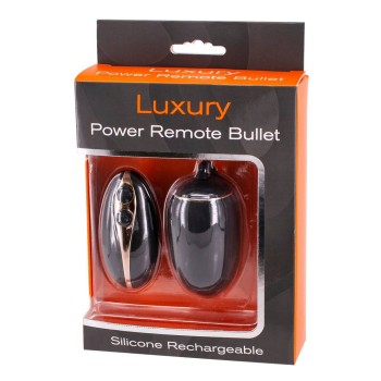 Ασύρματο Επαναφορτιζόμενο Αυγό 7 Λειτουργιών - Luxury Power Remote Bullet Black 6cm