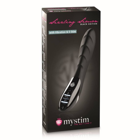 Δονητής Με Ηλεκτροδιέγερση - Sizzling Simon Estim Vibrator Black Sex Toys 