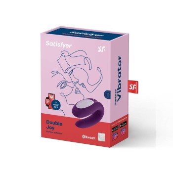 Δονητής Ζευγαριών Με Εφαρμογή - Satisfyer Double Joy Couples Vibrator Purple