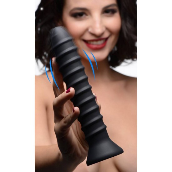 Επαναφορτιζόμενος Δονητής Με Ραβδώσεις - Power Screw Vibrating Dildo Sex Toys 
