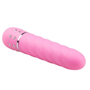 Μίνι Δονητής Με Strass - Mini Vibrator twisted Pink 11,5cm