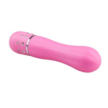Μίνι Δονητής Με Strass - Mini Vibrator Lined Pink 11,5cm
