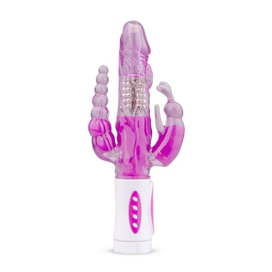 Δονητής 3 Σε 1 - Raving Rabbit Vibrator Purple 22cm Sex Toys 