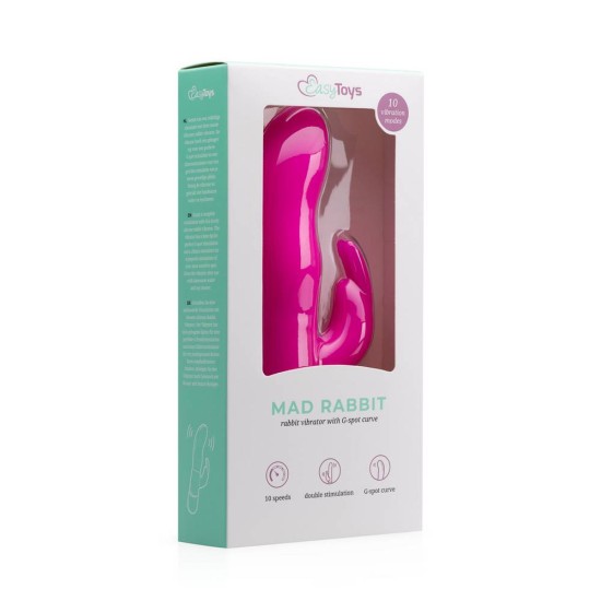 Δονητής Rabbit - Mad Rabbit Vibrator Pink 17cm Sex Toys 