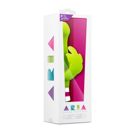 Rabbit Δονητής Σιλικόνης - Aria Lotus Flutter Vibrator Lime 19cm Sex Toys 