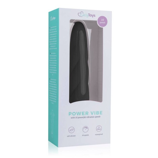 Δονητής Σιλικόνης - Black Silicone Vibrator 19cm Sex Toys 