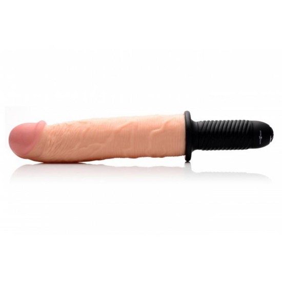 Μεγάλος Δονητής Με Λαβή - Xxl Vibrating Giant Dildo Flesh 37cm Sex Toys 
