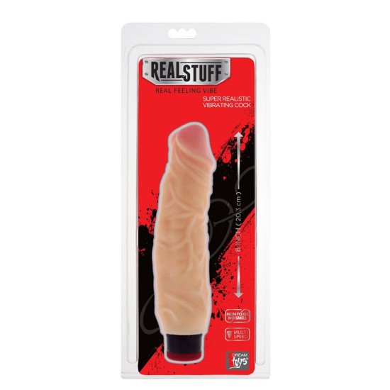 Realstuff 8 Inch Vibrator Flesh 20cm Sex Toys