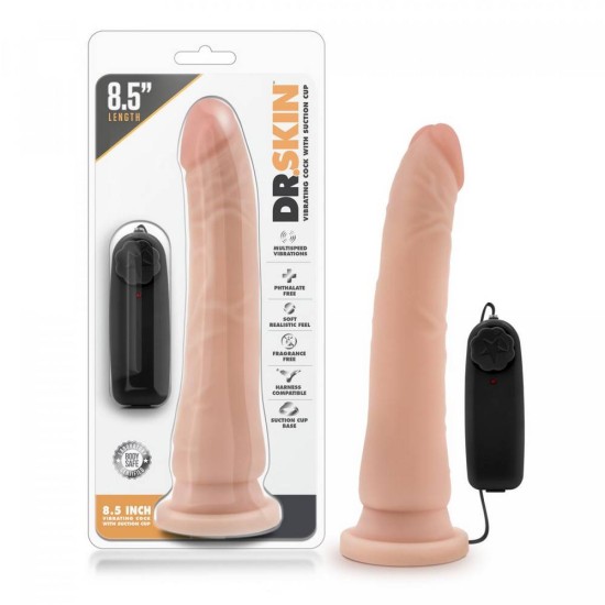 Dr. Skin Vibrator With Suction Cup Vanilla 21.5cm Sex Toys