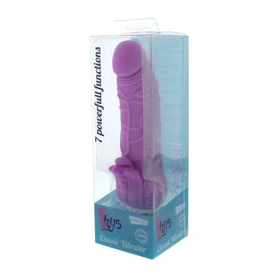 Ρεαλιστικός Δονητής Σιλικόνης - Purfect Silicone Classic Purple 18cm Sex Toys 