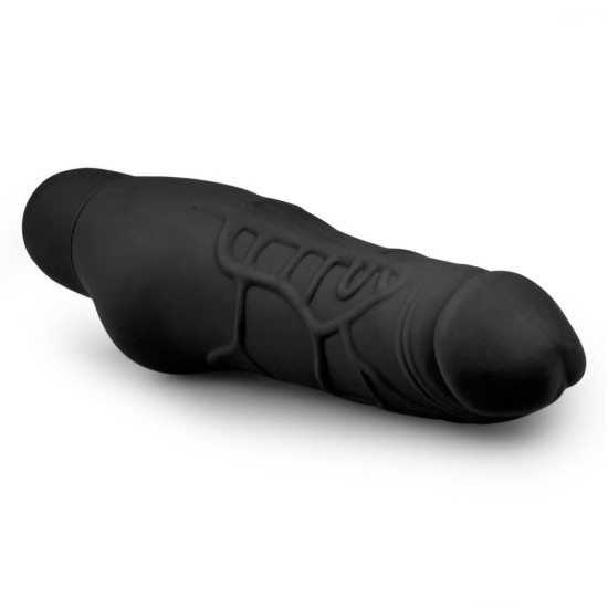 Ρεαλιστικός Δονητής Σιλικόνης - Silicone Realistic Vibrator Black 19cm Sex Toys 