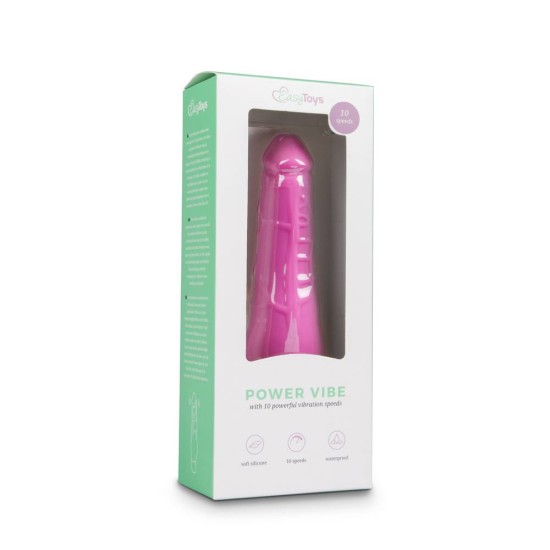 Ρεαλιστικός Δονητής Σιλικόνης - Silicone Realistic Vibrator Pink 19cm Sex Toys 