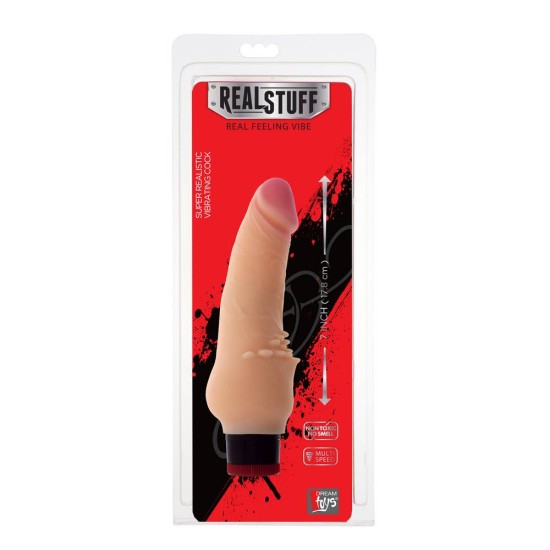 Ρεαλιστικός Δονητής Χωρίς Όρχεις - Realstuff Vibrator Flesh 18cm Sex Toys 