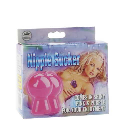Nipple Sucker Pair In Shiny Purple 6cm Sex Toys