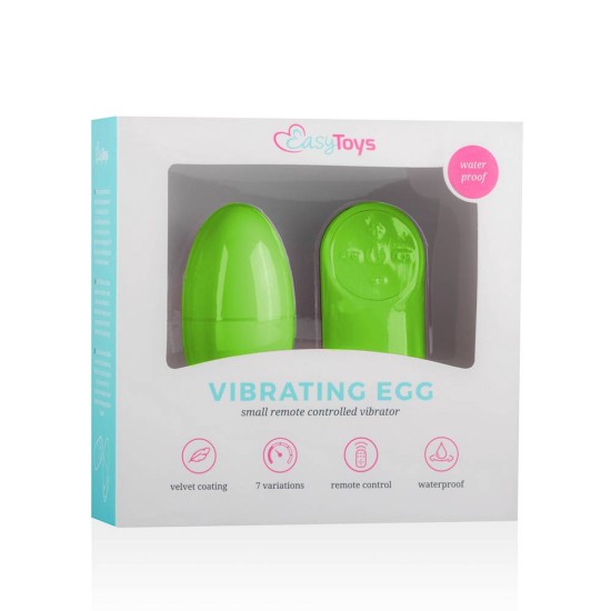 Ασύρματο Αυγό Με Δόνηση - Easytoys Remote Control Vibrating Egg Green 6cm Sex Toys 