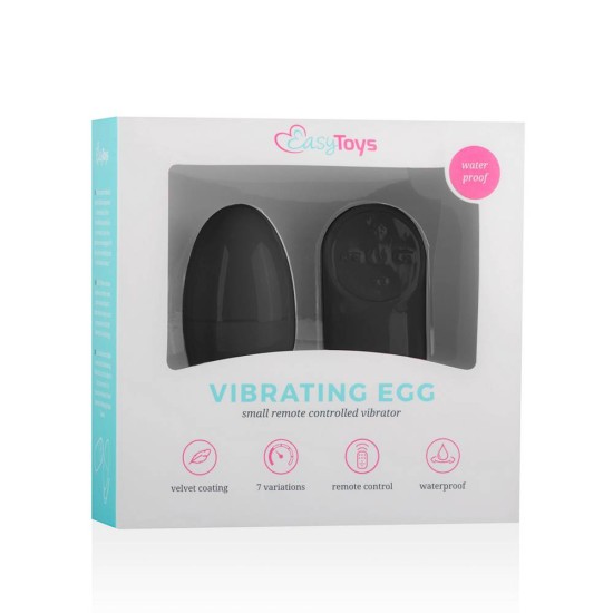 Easytoys Remote Control Vibrating Egg Black 6cm Sex Toys