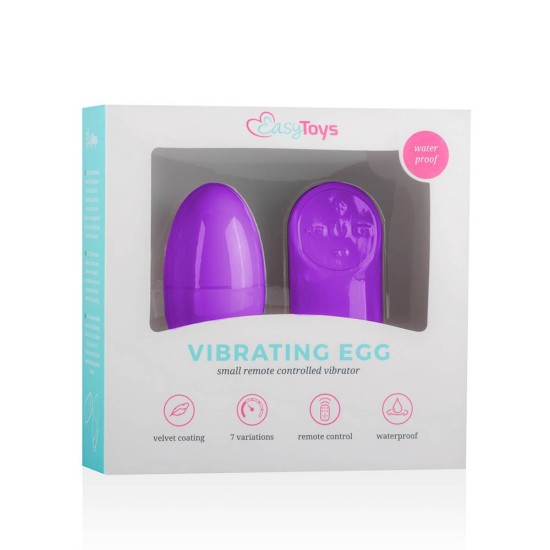 Ασύρματο Αυγό Με Δόνηση - Easytoys Remote Control Vibrating Egg Purple 6cm Sex Toys 