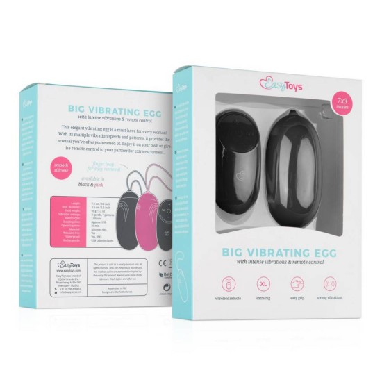 Vibrating Egg With Remote Control Black Sex Toys