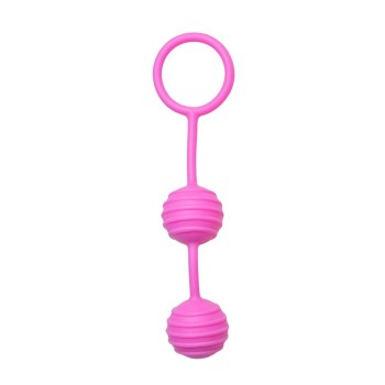 Κολπικές Μπάλες Σιλικόνης - Easytoys Horizontal Ribbed Geisha Balls Pink 16cm