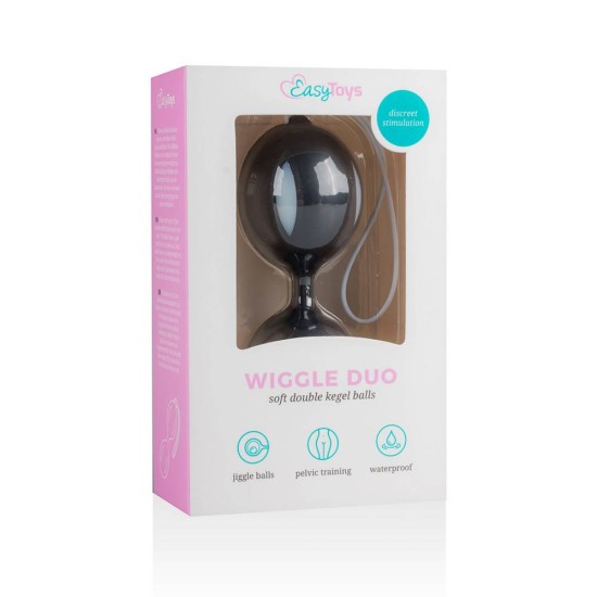 Wiggle Duo Kegel Ball Black/White 19cm Sex Toys