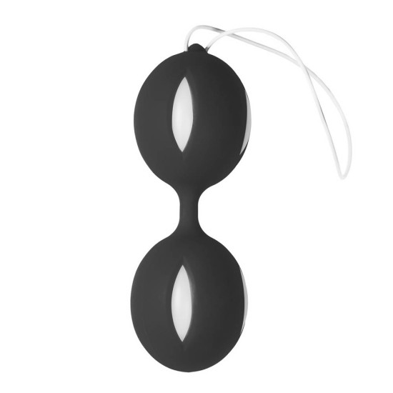 Μπάλες Με Βαρίδι - Wiggle Duo Kegel Ball Black/White 19cm Sex Toys 
