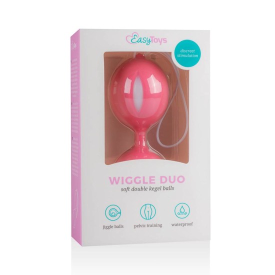 Μπάλες Με Βαρίδι - Wiggle Duo Kegel Ball Pink 19cm Sex Toys 