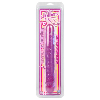 Διπλό Jelly Ομοίωμα Πέους - Crystal Jellies Double Dildo Purple 30,5cm