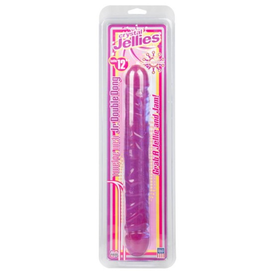 Διπλό Jelly Ομοίωμα Πέους - Crystal Jellies Double Dildo Purple 30,5cm Sex Toys 
