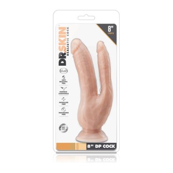 Διπλό Ομοίωμα Πέους Με Βεντούζα - Dr. Skin Dp Cock Flesh 21cm