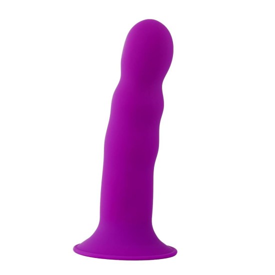Μαλακό Ομοίωμα Σιλικόνης Με Βεντούζα - Solid Love Premium Ribbed Dildo Purple 18cm Sex Toys 