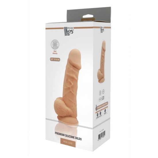 Μαλακό Ομοίωμα Σιλικόνης Με Όρχεις & Βεντούζα - Real Love Dildo Flesh 22cm Sex Toys 
