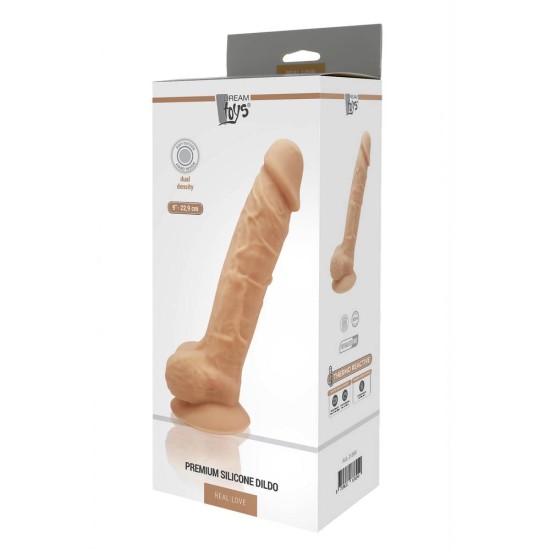Μεγάλο Μαλακό Ομοίωμα Σιλικόνης Με Όρχεις & Βεντούζα - Real Love Dildo Flesh 23cm Sex Toys 