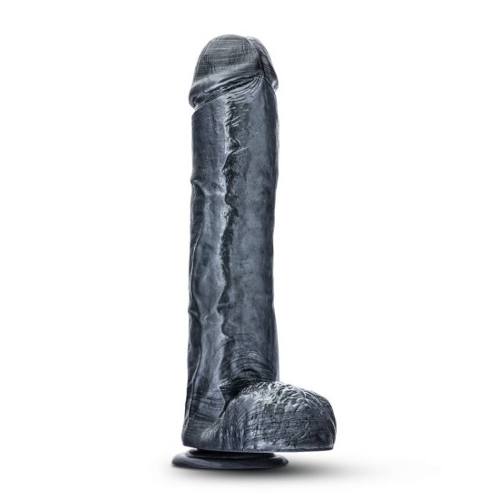 Μεγάλο Ομοίωμα Πέους Με Όρχεις - Jet Onyx Carbon Metallic Black 29cm Sex Toys 