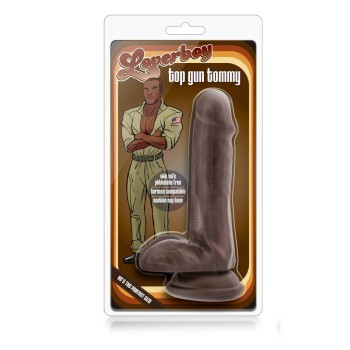 Ομοίωμα Πέους Με Όρχεις & Βεντούζα - Loverboy Topgun Tommy Chocolate Dildo 12cm